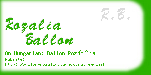 rozalia ballon business card